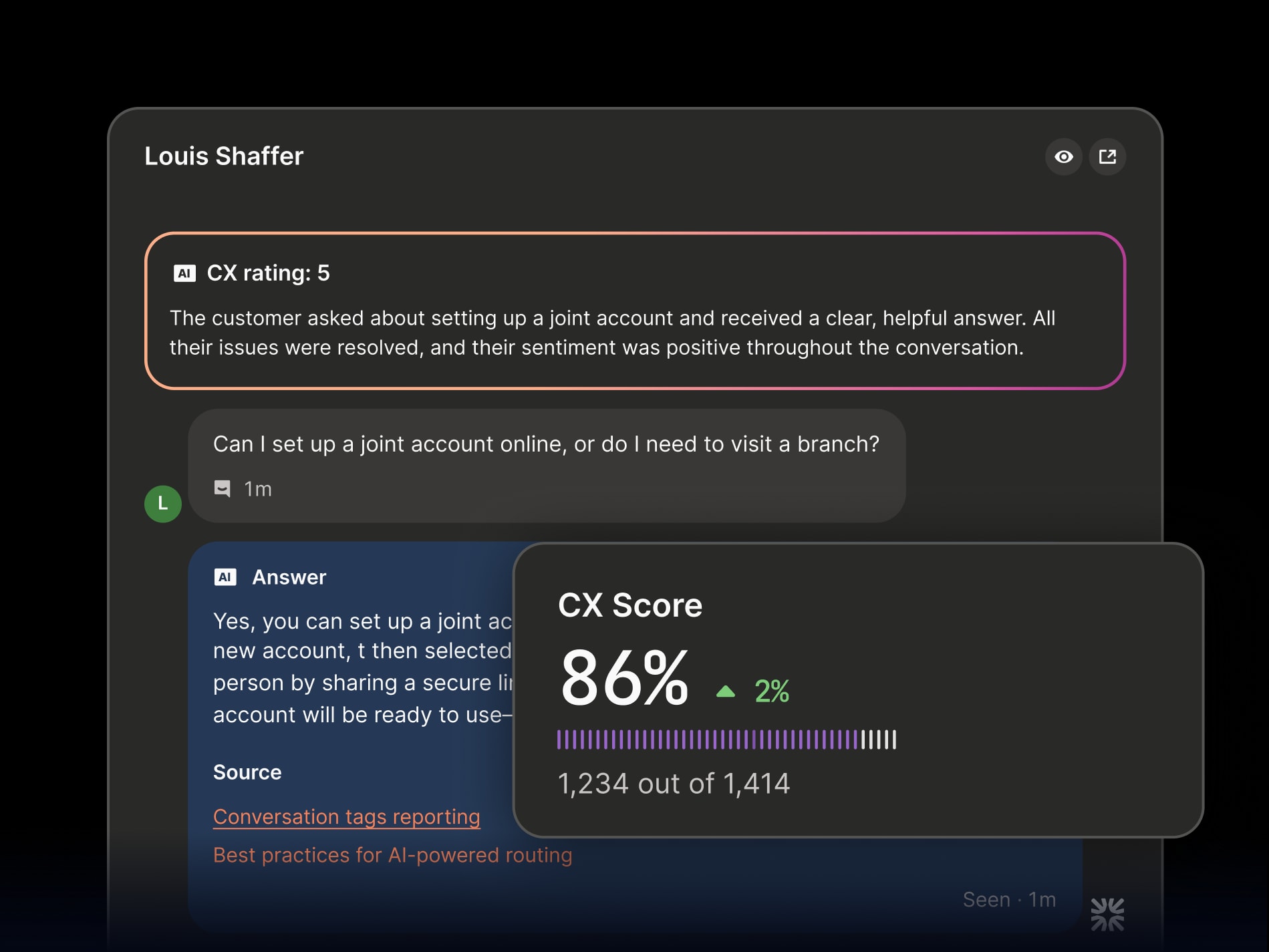 Customer experience score
