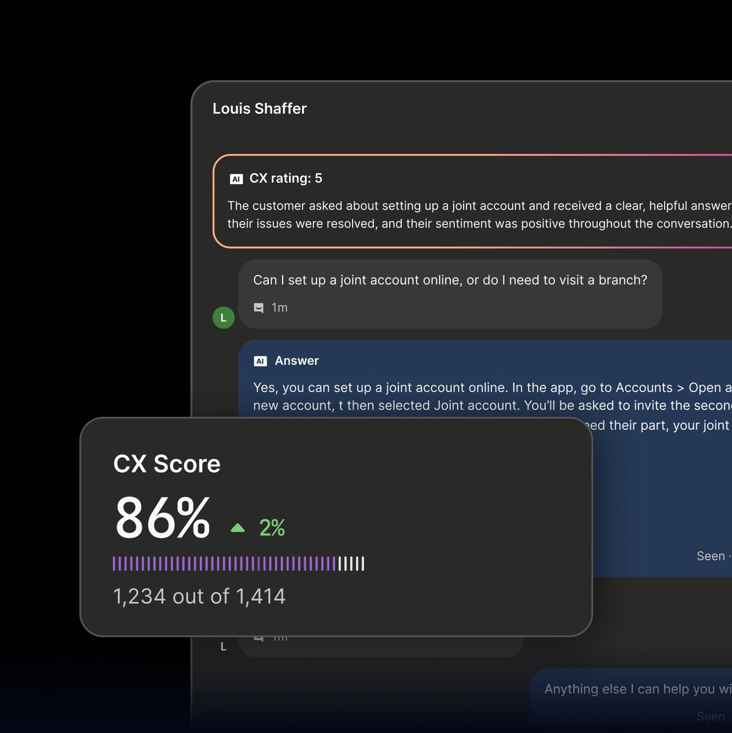 Customer experience score